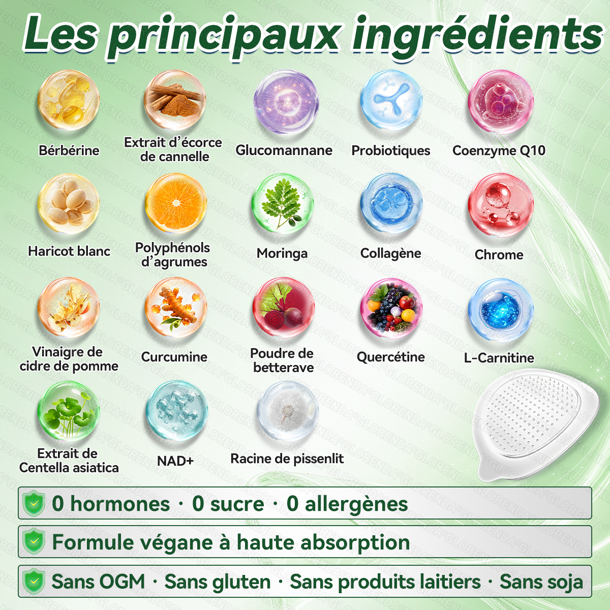 Boutique officielle 🏆🏆𝐆𝐋𝐎𝐑𝐄𝐍𝐃𝐀® Moringa · Berbérine + NAD+ – Patch Microneedle Nano Avancé 10-en-1 (1×/jour, résultats visibles en 7 jours) | Gestion du poids, relâchement cutané, sommeil, articulations, etc.