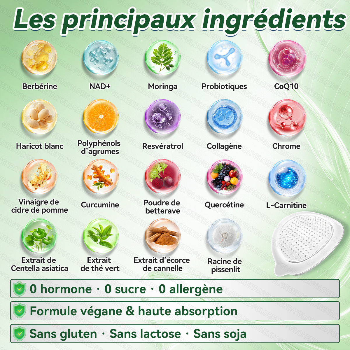 Boutique officielle 🌈🌈𝐆𝐋𝐎𝐑𝐄𝐍𝐃𝐀® Moringa · Berbérine + NAD+ – Patch Microneedle Nano Avancé 10-en-1 (1×/jour, résultats visibles en 7 jours) | Gestion du poids, relâchement cutané, sommeil, articulations, etc.