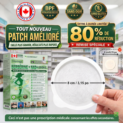 Boutique officielle 👩‍⚕️💃 𝐆𝐋𝐎𝐑𝐄𝐍𝐃𝐀® Moringa · Berbérine + NAD+ – Patch Microneedle Nano Avancé 10-en-1 (1×/jour, résultats visibles en 7 jours) | Gestion du poids, relâchement cutané, sommeil, articulations, etc.